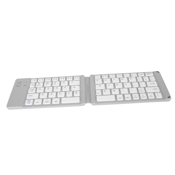 Vikbart Bluetooth-tangentbord Slim Portabelt Trådlöst Tangentbord för Windows 7 8 Surfplatta Notebook Mobiltelefon Grå Vit