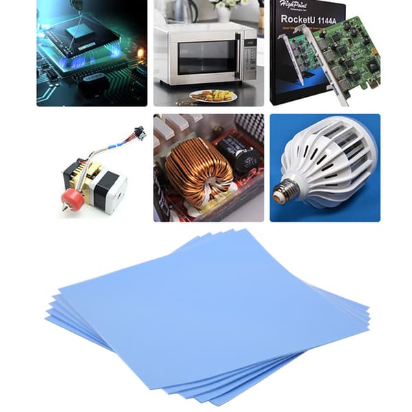5 st silikon termisk dyna 100x100x0,5 mm 1,5W mK CPU GPU värmeledningsark