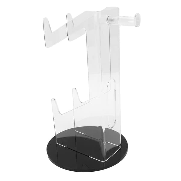 Spilcontrollerholder Akryl Stabil Pladsbesparende Headset Controller Stand til Skrivebord Gave Gennemsigtig og Sort Afrundet Bund