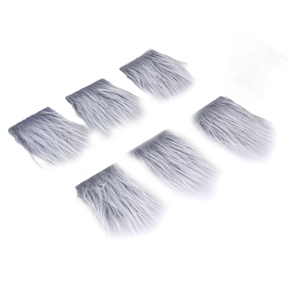 18 STK Forhåndskuttet Nissebart Fluffy Grå Kostymeflettebart med Trekuler for DIY Håndverkspynt