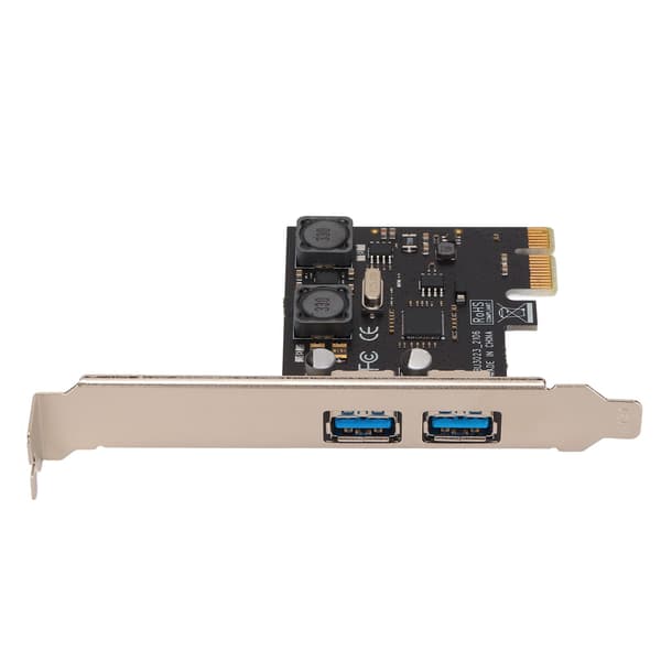 PCIE til USB 3.0 Udvidelseskort 2 Port Høj Effekt Induktor Lukket Interface