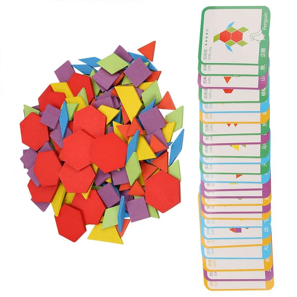 Färgglatt Träpusselbräda Set Barn Småbarn Pedagogiskt Spel Leksaker