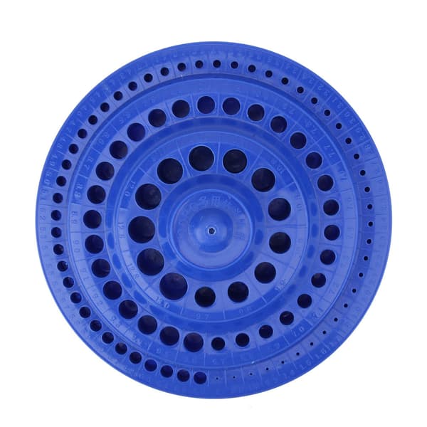 1-13 mm rund form hårdplast borr organisatör förvaringsfodral stativ 100 hål