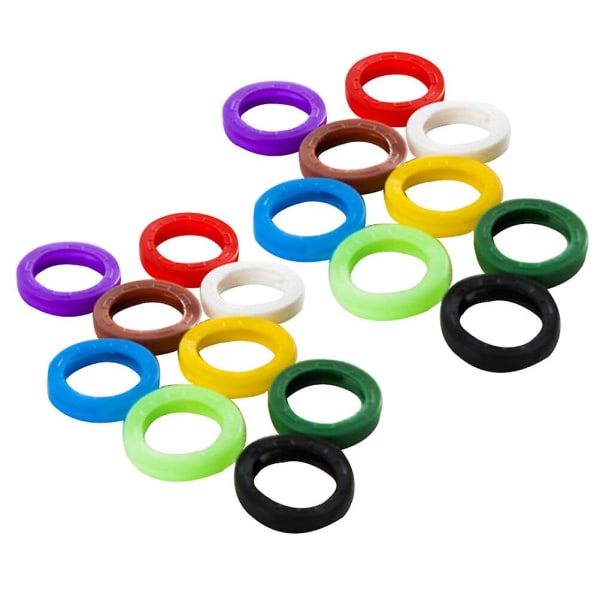 60 stk lyse farvede silikone nøglehætter Ærmring nøglehætter Elastiske nøglemærker Nøgleidentifikator Kodningsringe (tilfældig farve)
