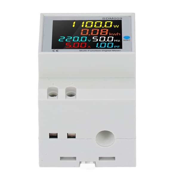 LCD-display multimeter skenmonterad enfas multifunktionell digital mätare med transformator AC 250V till 450V