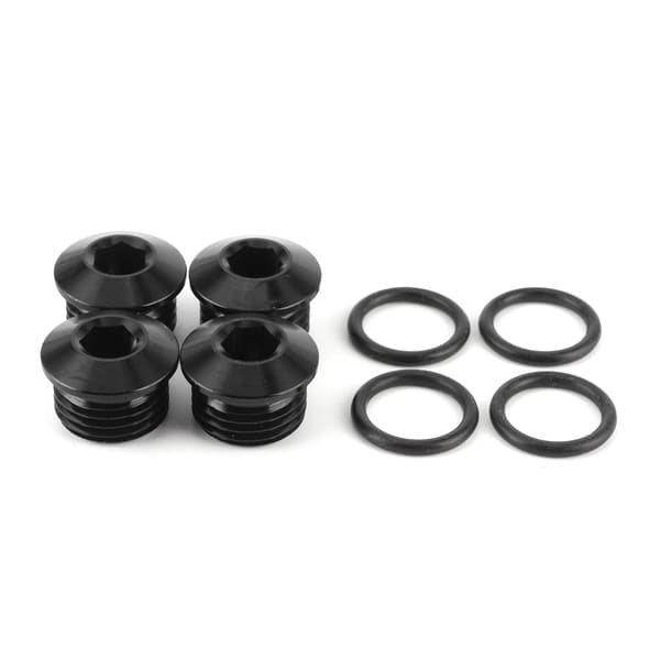 6AN Hann Hex Hode Socket ORB Port Plugg O Ring Kit Aluminium Legering Svart Anodisert
