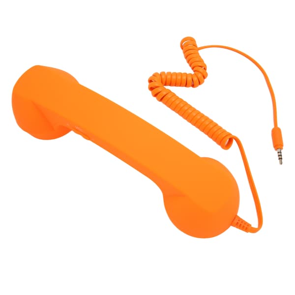 Retro Strålingssikker 3,5 mm Kablet Headset Orange til Smartphone Computer