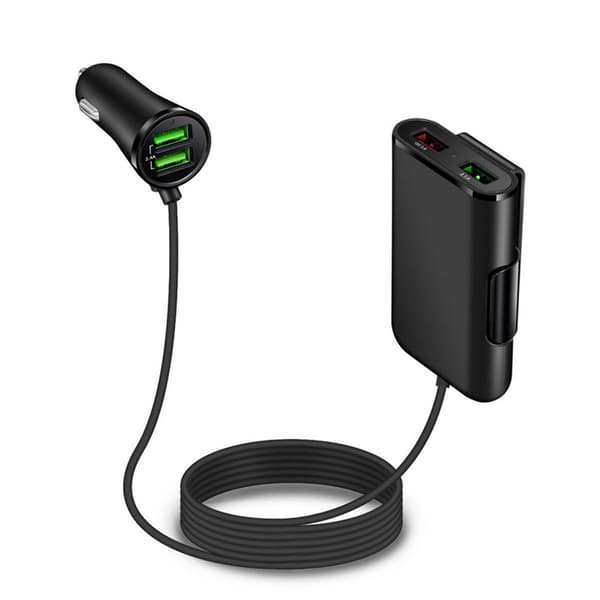 QC3.0 Hurtig Biloplader 4 USB-porte LED-indikator 12V 24V Cigarettænderadapter til Bil SUV Lastbil
