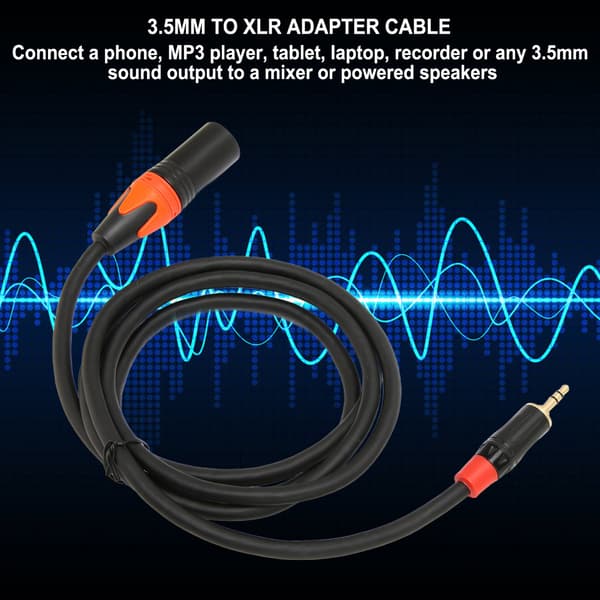 Mini Jack til XLR Adapterkabel - 3,5 mm Aux til XLR Hann Lydkabel - 1,5 m