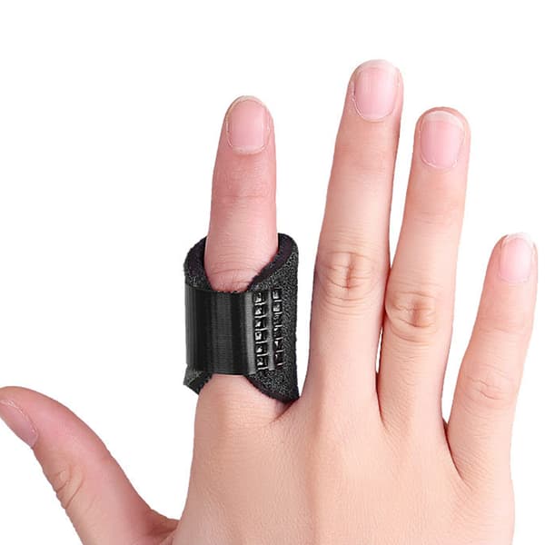 3D Andningsbart tyg fingerskena stabilisator stöd lindning rätare