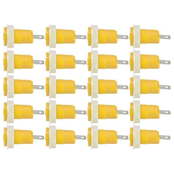 20 stk. Bananstik Binding Post Adapter Messing Svejsning Jordforbindelse Terminal 4mm 1KV 32A Gul