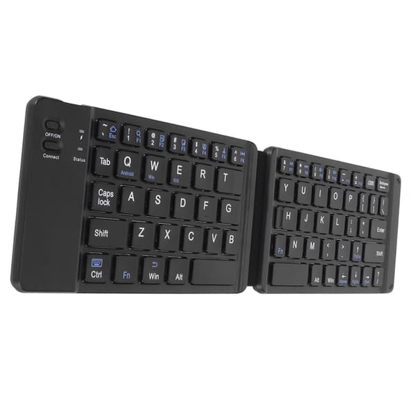 Vikbart Bluetooth-tangentbord, smalt, bärbart, trådlöst, för Windows 7 8, surfplatta, notebook, mobiltelefon, svart