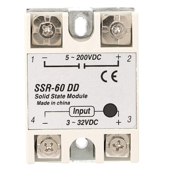 SSR60DD Solid State -rele 60A 3-32VDC - 5-200VDC DCDC SSR