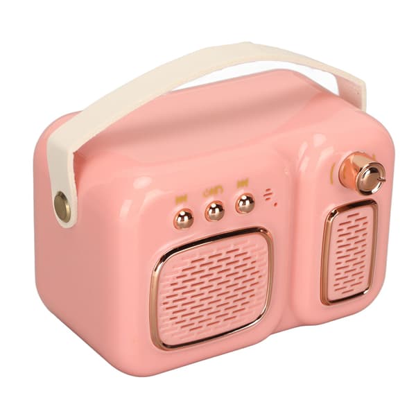 Bluetooth 4.1 EDR HiFi Stereo Mini Trådlös Högtalare Djup Bas Multifunktion för Hem Utomhus Fest Rosa