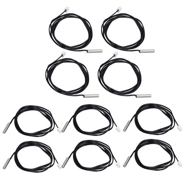 10 stk. NTC termistor temperatursensor probe 5x25mm sylindrisk hode 5K B3470