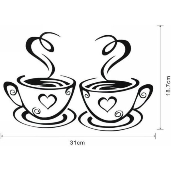 Kaffekopp Design Väggdekaler Hemdekaler Kök Restaurang Inredning