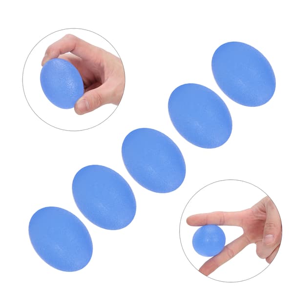 5 stk. blå 30 graders oval form elastisk håndgreb bold håndledsfinger styrketræning stresslindring øvelse