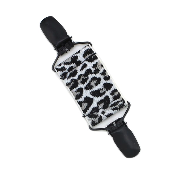 Leopard Sjal Clip Dam Anti-Slip Spänne Elastiskt Elastiskt Siden A1