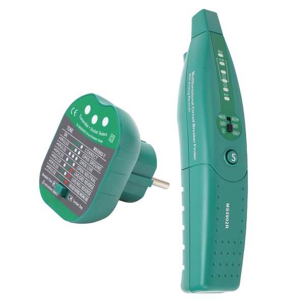 HISITEK MS5902 Automatisk effektbryter sikringsfinner US EU Plug Socket Tester 110‑250V EU Plug