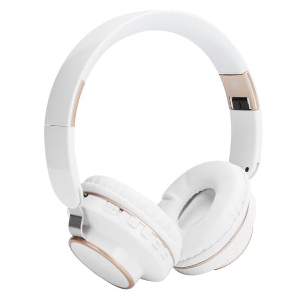08S Bluetooth 5.0 HiFi Sammenleggbart Gaming Headset Hvit Sport Datamaskin Hodetelefon