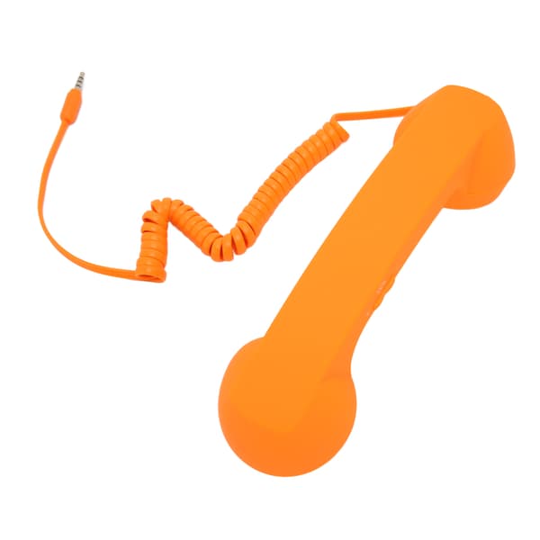 Retro Strålingssikker 3,5 mm Kablet Headset Orange til Smartphone Computer