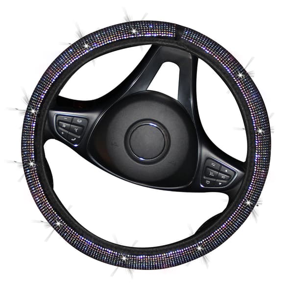 Elastisk Krystall Diamant Rattdeksel Sklisikkert Komfortabelt Grep Universal Passform 37 til 38cm