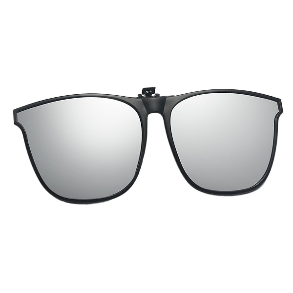 Polariserede Clip-on Flip Up-solbriller Uv400-linser Vendbare polariserede Clip-solbriller til cykling Xinda Silver