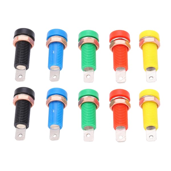 10 stk. bananstik messing ABS-materiale 24A strøm 4 mm 0,2 tommer hul isolationsmodstand sokkel hunstik