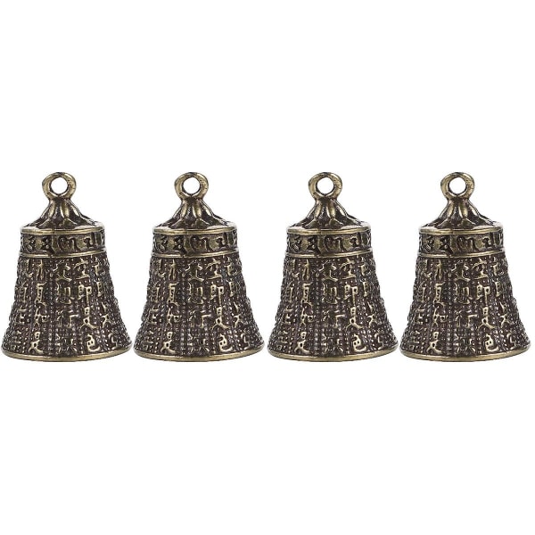 4 Stk Heart Sutra Bell Pendler Vintage Messing Bells Diy nøglering tilbehør