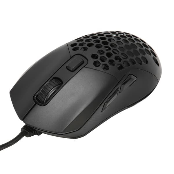 Ergonomisk RGB-baggrundsbelyst Gaming Mus Justerbar DPI Programmerbare Taster 1,5 m Kabel til Kontorstudie Sort
