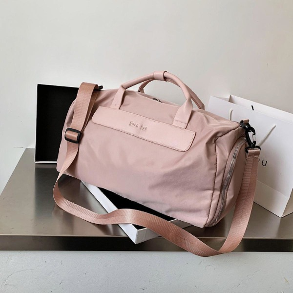 Ny enkel vattentät resväska med stor kapacitet våt och torr Separation Yoga Handväska Rosa