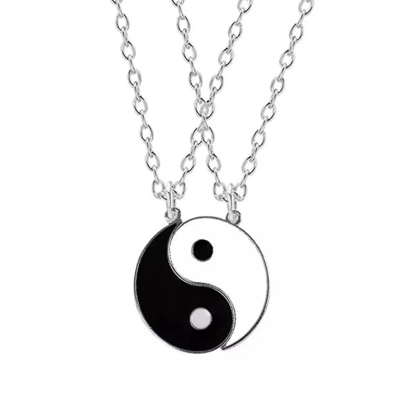 Par matchande hängen Yin Yang halsband länkade trend smycken Goth