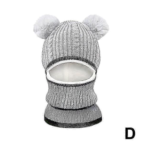Vinter Småbarn Baby Barn Gutter Jenter Varm Strikket Lue Skjerf Sett Øreklaff Pink