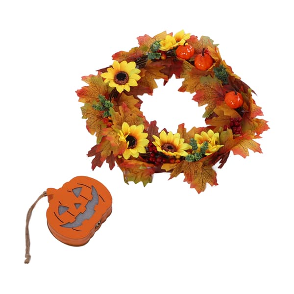 Græskar Lys Krans Efterårsblomst Ranker Guirlande Halloween Dekorative Tilbehør