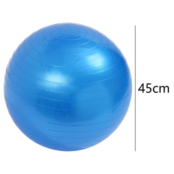 Träningsboll Balansboll med pump för Yoga Pilates Stretching Fitness Hemgym Träningsträning Blue Glossy-45Cm