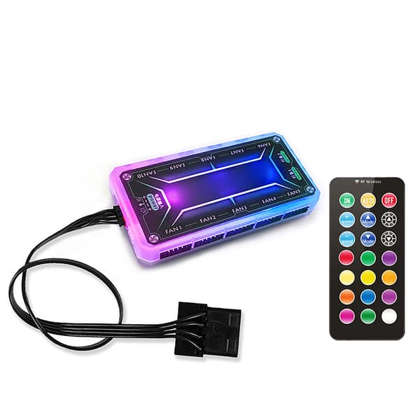 RGB PC Kabinet Blæser Controller Bundkort Synkronisering Stærk Luftstrøm Musik Rytme Sensor ABS RGB LED Controller