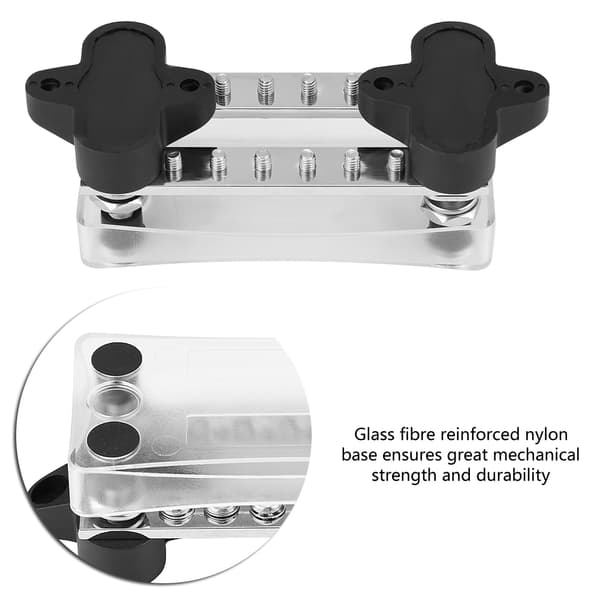 Dobbelt 6-vejs 100A 4-studs elektrisk terminal samledåse med dæksel 12V til 48V til båd lastbil bus