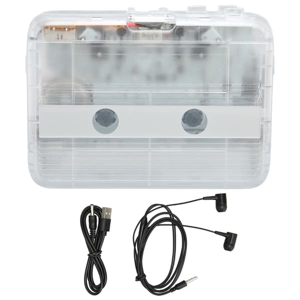 TON007B Bluetooth Kassettspiller Auto Reverse Stereo Hodetelefon Hvit