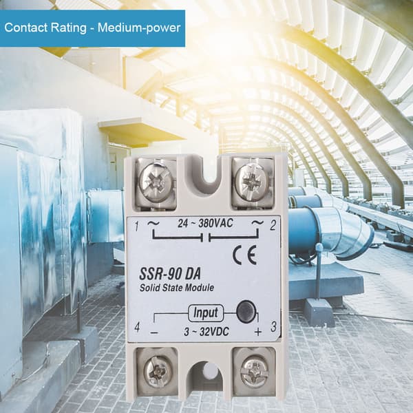 SSR-90DA 90A Solid State Relémodul SSR DC AC Inngang 3-32V DC