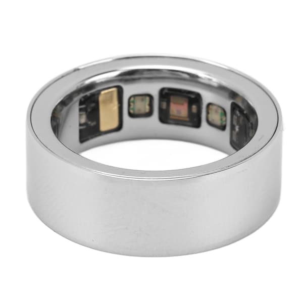 Smart Ring Kroppstemperatur Sömnmonitor Stegräknare Sport Hälso Tracker med Laddningsfodral Silver
