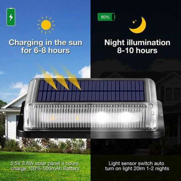 Pack Solar Ground Light Varm hvid, Solar Garden Light IP68 Vandtæt Solar Lighting, Auto On/Off Sikkerhedslampe til Gar