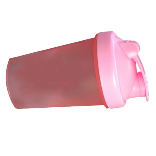 Protein Pulver Shaker Kopp 500ml Rosa med Rustfritt Stål Ball
