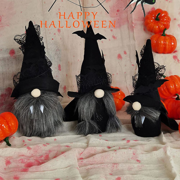 Halloween-pehmotontut koristeet musta kasvoton nukke Halloween-juhliin kodin set , 3 kpl