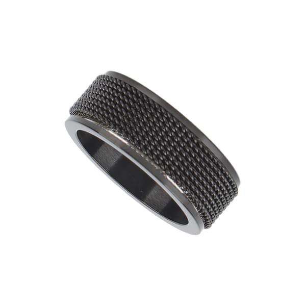 8 mm lydløs titanium spinnerring til mænd, angstlindring, stress, sort, 57 mm, 2,2 tommer