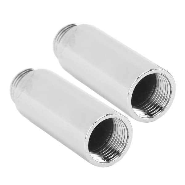 2 STK Rustfritt Stål Krombelagt Dusjarmforlengelsesrør 6,1 cm 2,4 tommer for Baderomsdusjhode