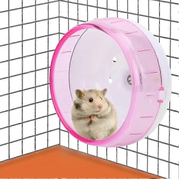 Plastic Super Silent Rolling Training Wheel Toy for Small Pets Hamster Guinea Pig Chinchilla Pink