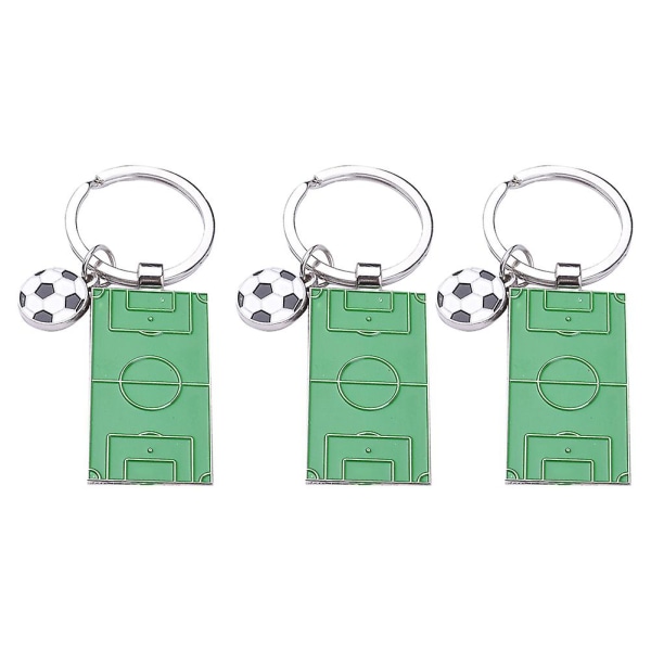 3 stk nøglevedhæng fodboldbane nøglering fodboldspiller gave fodbold nøglering til fest hjemme souvenir ven