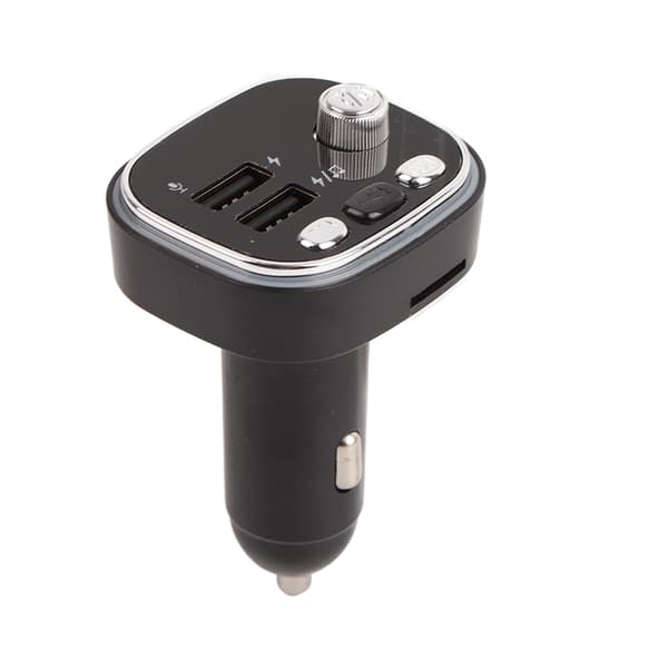 Bluetooth FM-sändare Handsfree Samtal 2 USB-laddare 7 Färgljus Silver