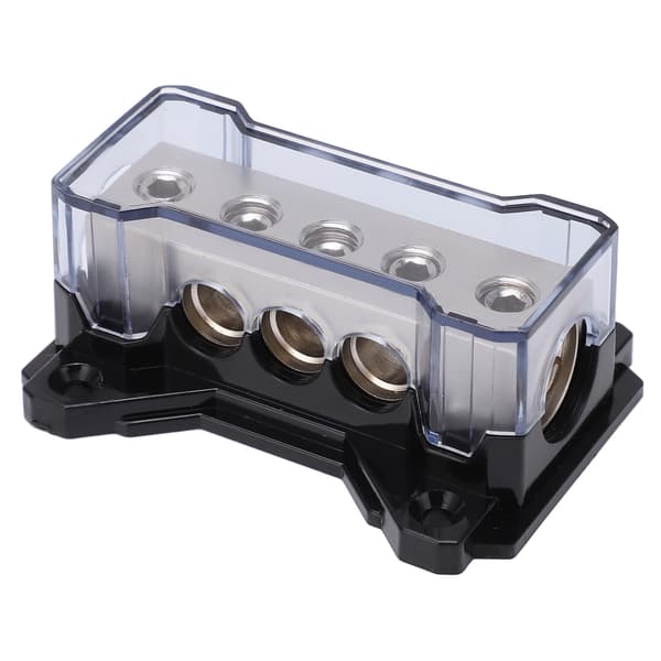 Universal Bil Audio Strømfordelingsblok 0GA Input 4GA Output Zinklegering Krombelagt