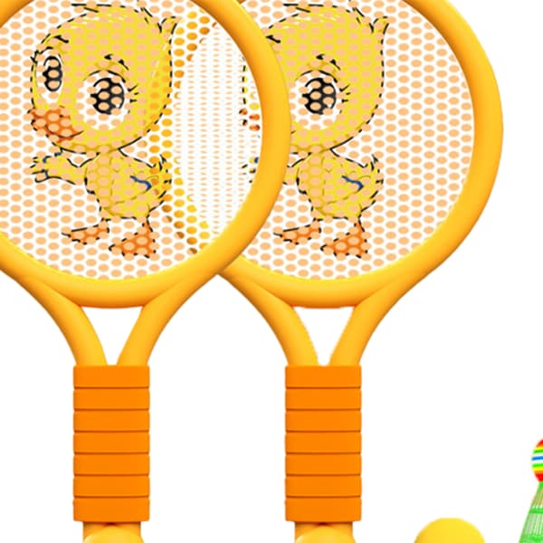 Letvægts Badmintonketsjer Legetøjssæt til Drenge Piger 3 til 7 År Indendørs Udendørs Orange Ælling